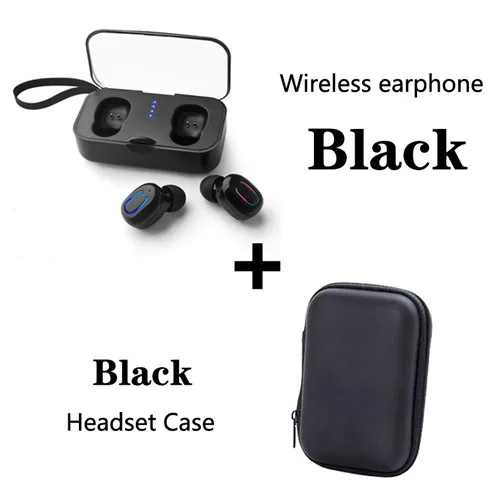 Black add Black bag Bluetooth 5,0 наушники с зарядным устройством для Xiaomi Mi 5 5x 5S 6 6x 6a 6pro 8 se 9 se max 2 max 3 note 2 note 3 - Цвет: Black add Black bag