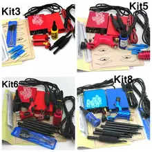 Новичок Полный комплект татуировки пистолет машины ручки иглы для чернил советы Питания Перманентный макияж татуировки комплект