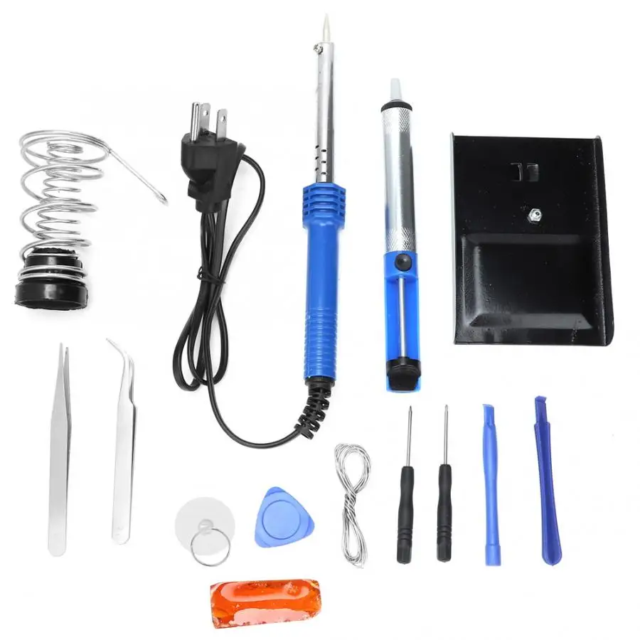 14pcs 60W Plastic Handle Soldering Iron Kit External Thermal Heat Welding Tool KitElectric