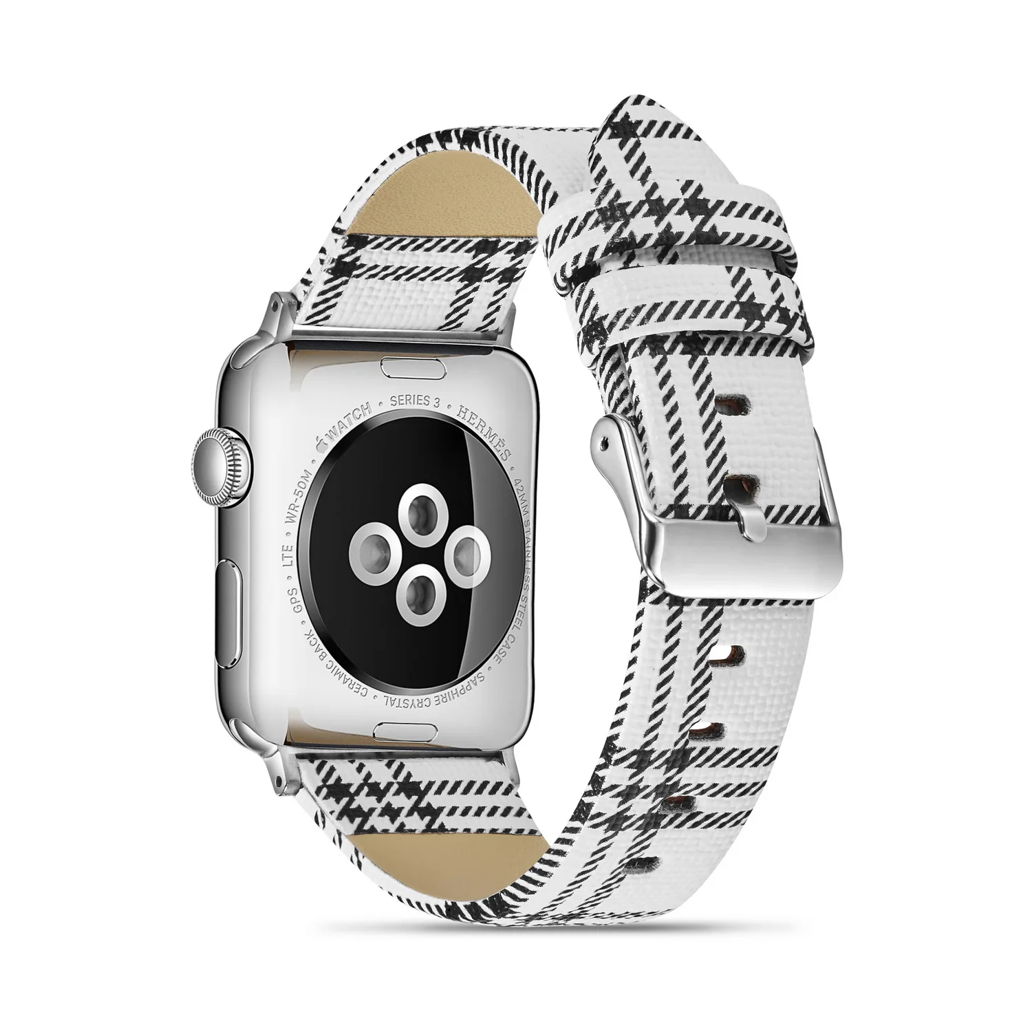 Ремешок кожаный для Apple Watch классический браслет iWatch SE Series 6 5 4 3 2 1 38 мм 40 42 44 черный