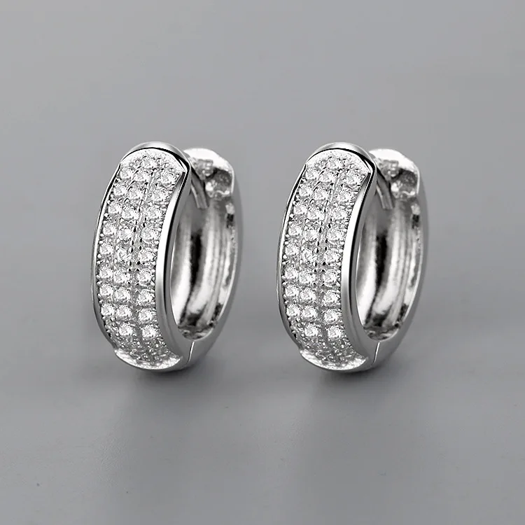 

CMajor Latest S925 Sterling Silver Imported 7A Cubic Zircon Korean Fashion Simple Temperament Stud Earrings for Women