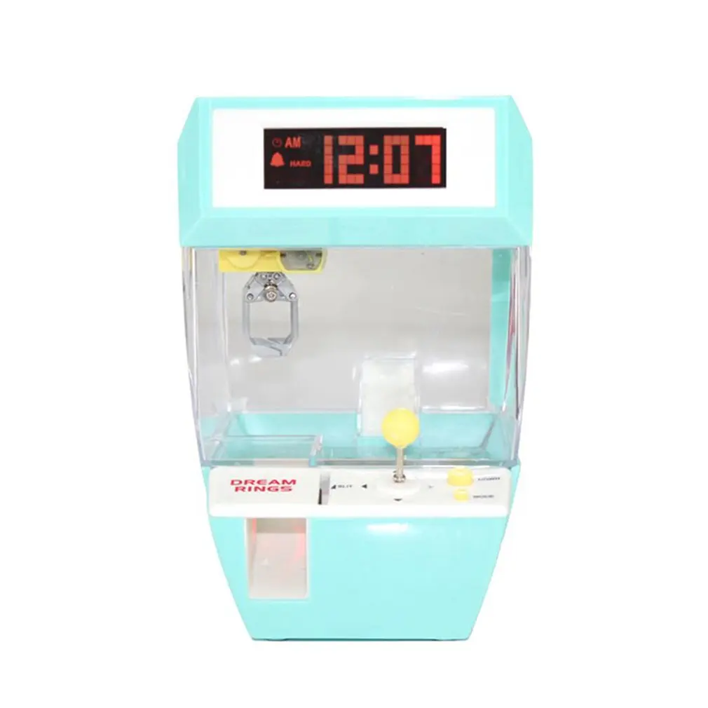 Catcher Alarm Clock Coin Operated Game Machine Crane Machine Candy Doll Grabber Claw Machine Arcade Machine Automatic Toy Kids - Цвет: Зеленый