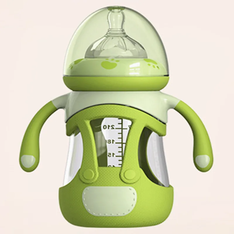 

New 240ML Glass Baby Bottle Newborn Baby Bottles Silicone Fully Automatic Feeding and Care Baby Feeding Bottle