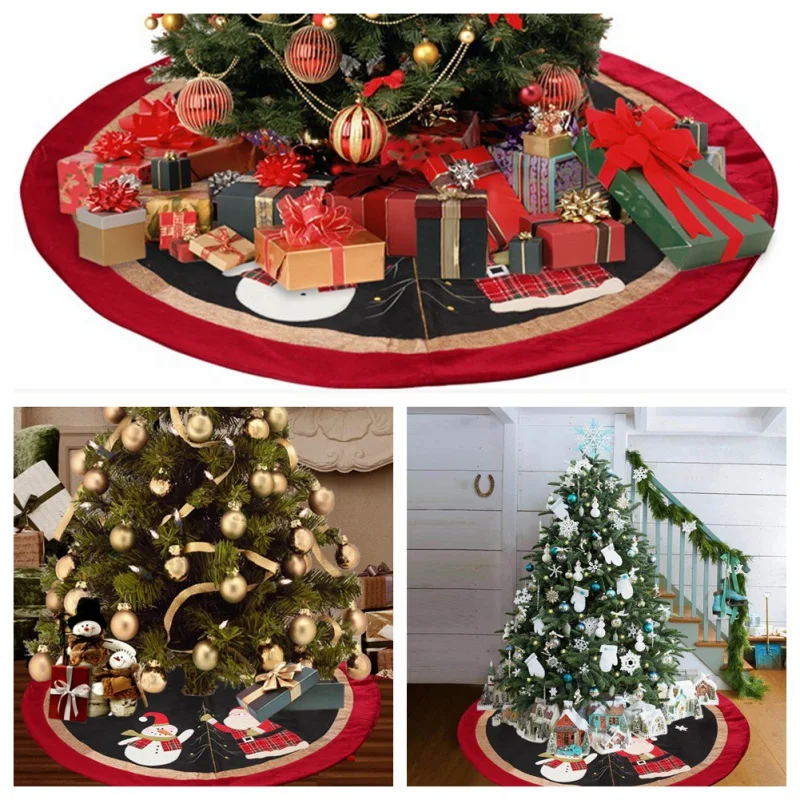 Рождественская елка фартук Снеговик Санта Клаус узор елка юбка для Домашняя вечеринка xmas украшение большой мат домашний магазин Рождественский Декор