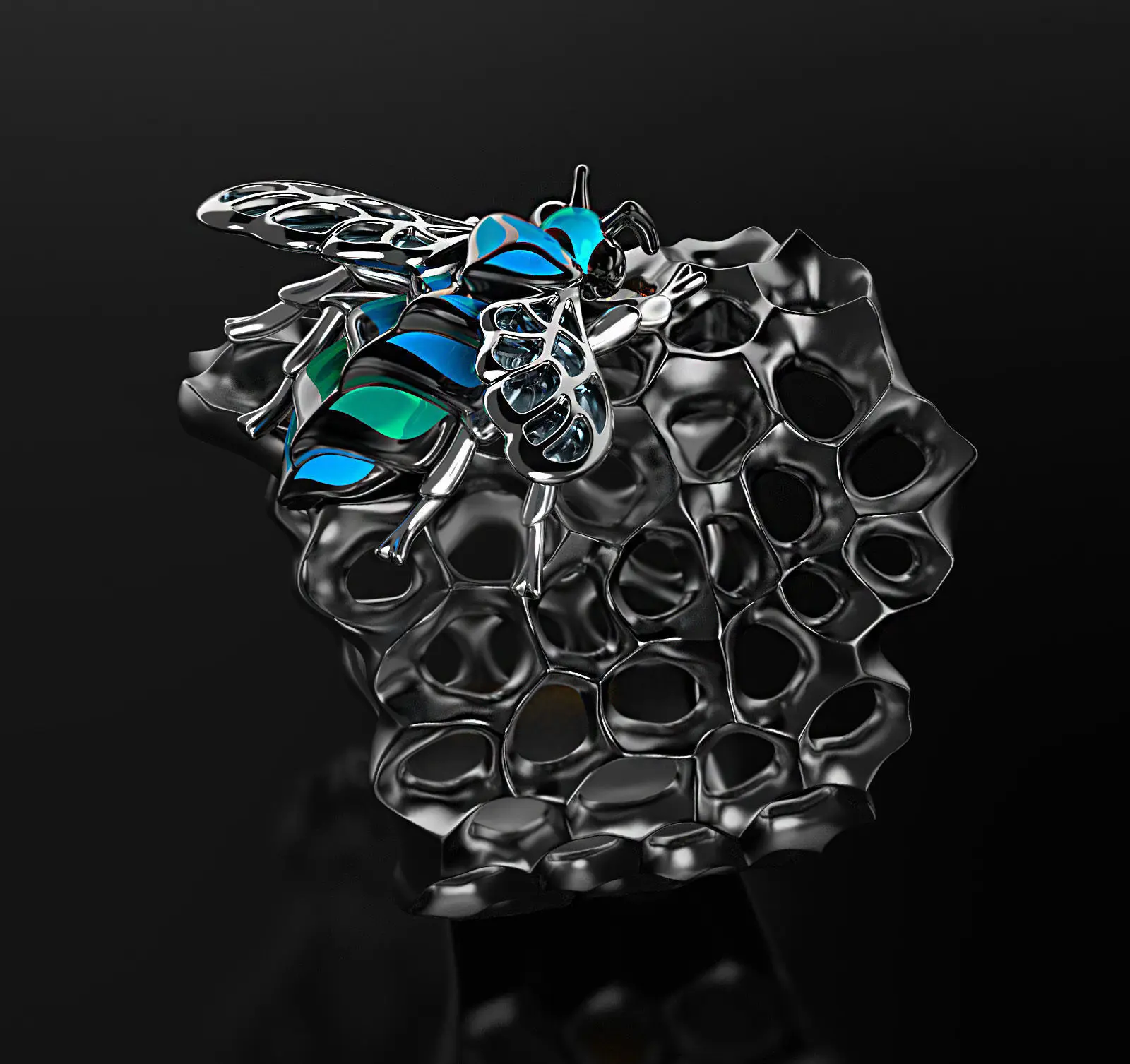 blue-bee-enamel-ring-3d-model-