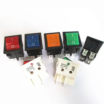 

10pcs Welding machine switch power supply ship type switch 30A switch T8555 type KCD4 with light four feet two files