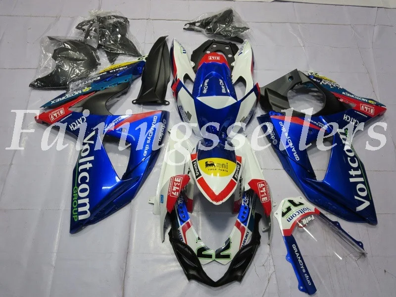 Литье под давлением ABS мотоцикл обтекатели комплект подходит для Suzuki GSX-R1000 09 10 11 12 13 14 15 16 Обтекатели белый черный - Цвет: blue red