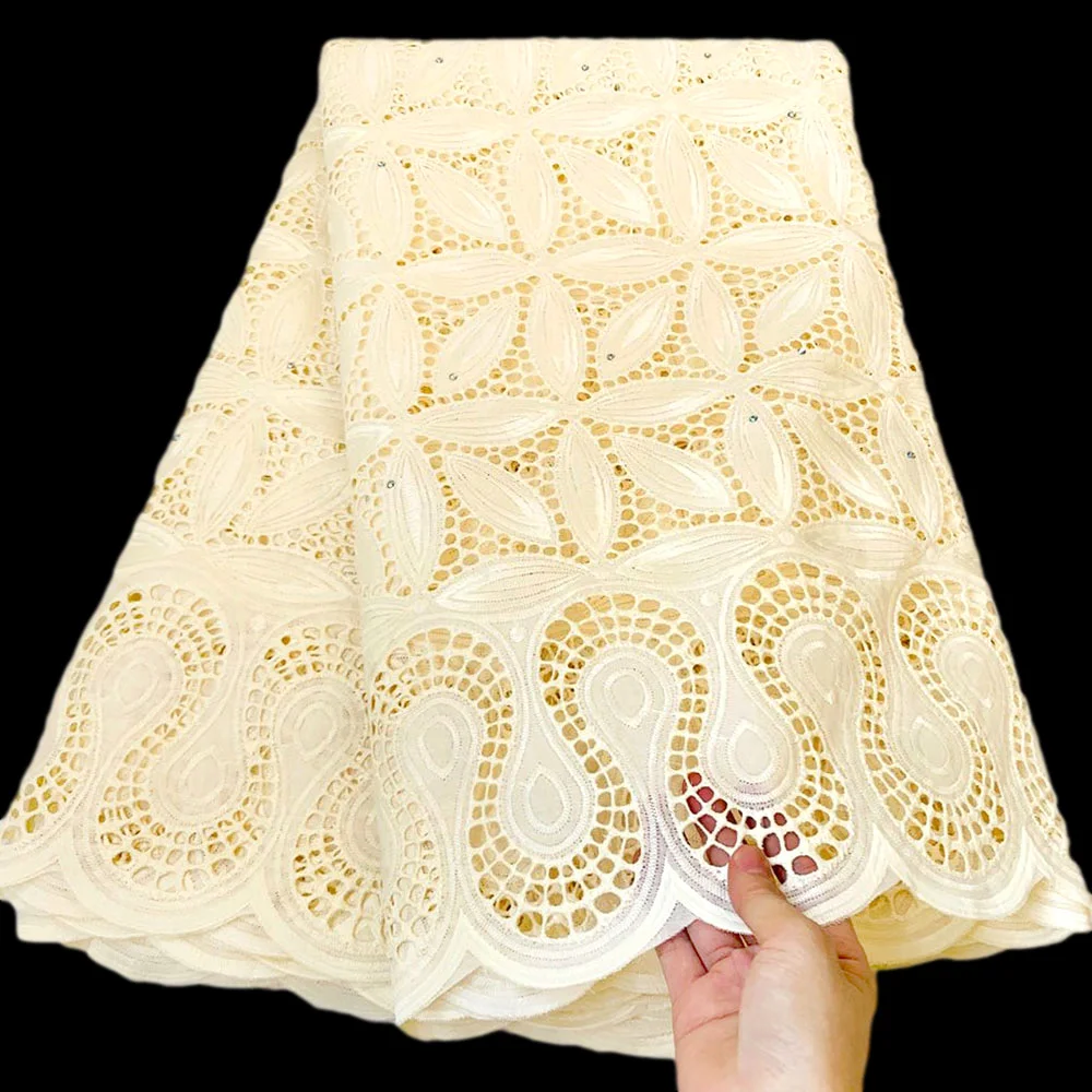 High Quality Cotton Lace Fabric Swiss Voile Lace Fabric High Quality African Fre 