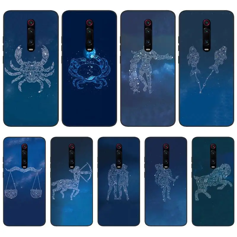 Wumeiyuan 12 constellation zodiac signs Bling Cute Phone Case For Redmi K20 Note4 4X 5 5A 6 6PRO 7 8 8PRO Cover | Мобильные телефоны