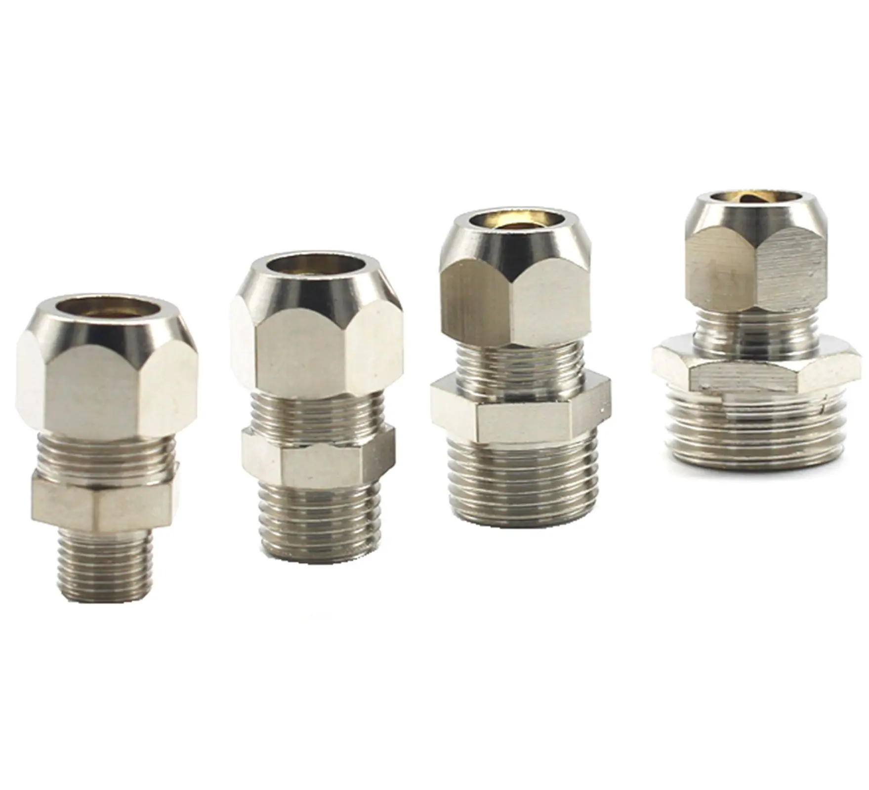 Nickel-plated Brass Plug Needle Valve Compression fitting for Tube O/D 6-12mm 