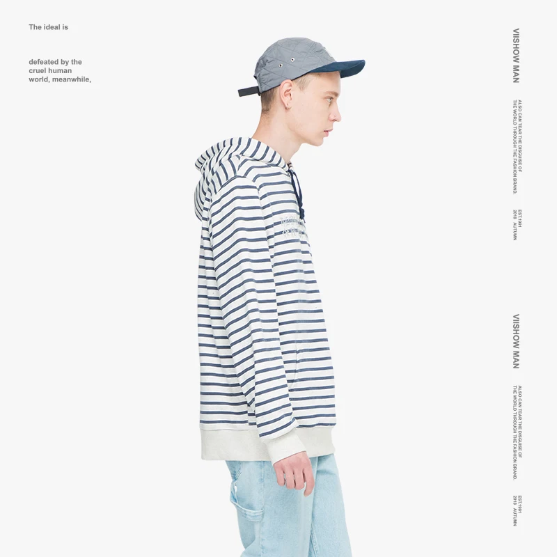 VIISHOW уличная Мужская толстовка, бренд хип-хоп, Sudaderas Para Hombre, новинка, толстовки в полоску, Felpa Uomo, толстовки для мужчин, WD1767183