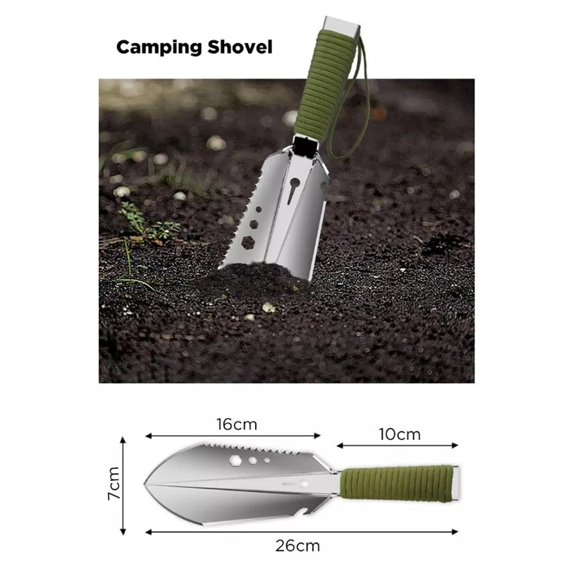 7 в 1 походная лопата, садовая лопата, многофункциональная безопасная Лопата для выживания, аварийный набор инструментов