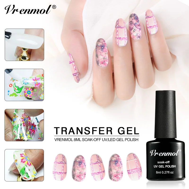 

Vrenmol 8ml Nail Foils Glue Nail Art Clear Adhesive Star Extension Glue UV Gel French Nail Foil Transfer Stickers Accessoires