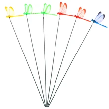 5 шт./лот садовые фонари, 30 см искусственная Стрекоза случайный садовый украшенный цветок украшения