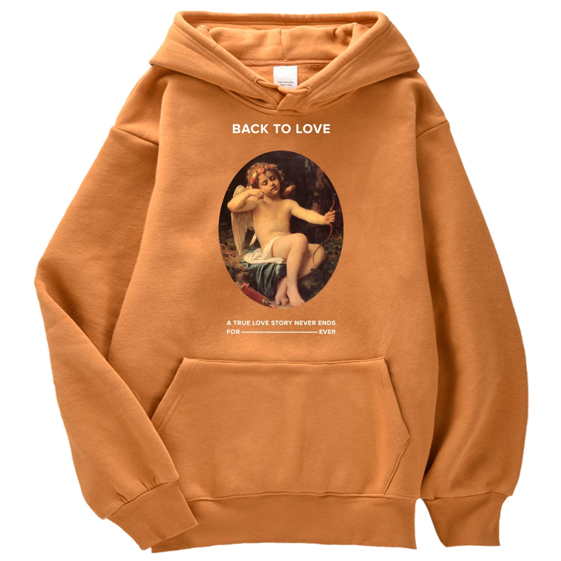 

Hoodies Eros Little Angel Oil Painting Print Hoodie For Women Fleece Vintage Hoody Female Aesthetics Fashion Womens Sweatshirts