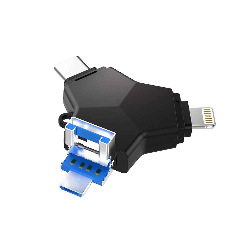 4в1 USB3.0 128 Гб 64 ГБ 32 ГБ USB флеш-накопитель Lightning type-C Micro USB флешка карта памяти для Iphone/Android/компьютера