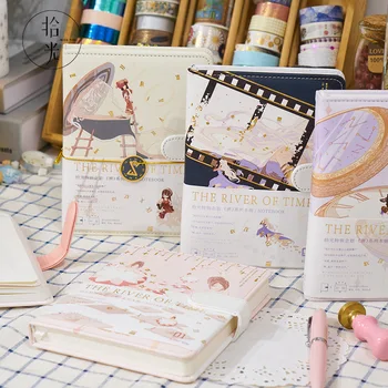 

The River Of Time Romantic Soft PU Diary Book 224P Portable Colorful Pages Notebook 124mm*172mm