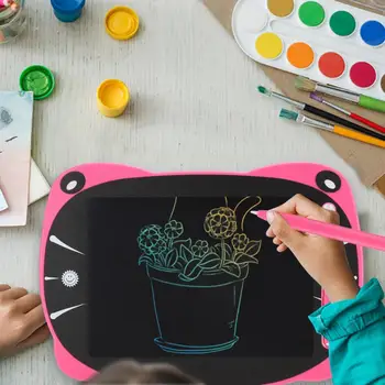 

8.5-Inch Children Cartoon Hand-Painted Tablet E-Writer Board in Big Face Cat Ears Shape Handwriting Pad