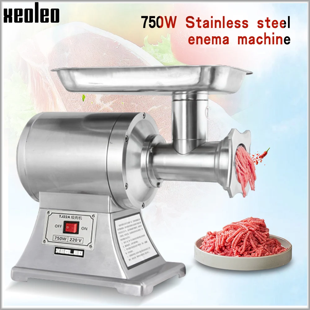 

XEOLEO Commercial Meat Grinder 200kg/H Electric Mincer machine Meat cutter Enema machine 22# Desktop Sausage Stuffer SS/Iron
