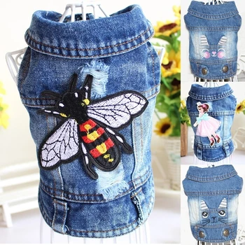 

Pet Clothes Puppy Dog Cat Denim Vest Jean Jacket Various Denim Coat Apparel