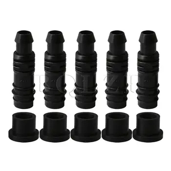

BQLZR 5 Pieces 16mm Plastic Barbed Straight Pipe Connector Joiner Tubing Black