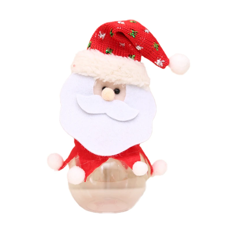 Santa Claus Kids Baby Christmas Style Candy Gift Container Cartoon Snowman Elk Santa Claus Shape Non-woven fabric Plastic Material Container - Цвет: Santa Claus