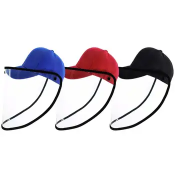 

1PC Hat Protective Face Mask Detachable Transparent Face Shield Windproof Dustproof Face Guard Sneeze Splash Proof Mask Face