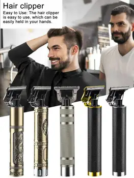 

Elektric Hair Clipper Powerful Durable T Shape Trimmer Cutter Professional Carving Carbon Fiber Metal Hairdressing Tool NEW