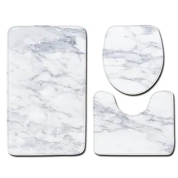 

3PCS Fashion Christmas Bathroom Non-Slip Mats Toilet Rug Floor Bathroom Mats Toilet Cover Bath Mat Set Washable Door Mats #F