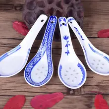 5 pçs conveniente colher de cerâmica multi-função estilo chinês colher de mingau colher de sopa de utensílios de mesa colher para restaurante em casa
