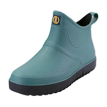 

Men Fashion Rain Boots Hot Sale Casual Outdoor Waterproof Non-slip Short Ankle Rain Boots Slip On Boots Shoes 2020 New #3