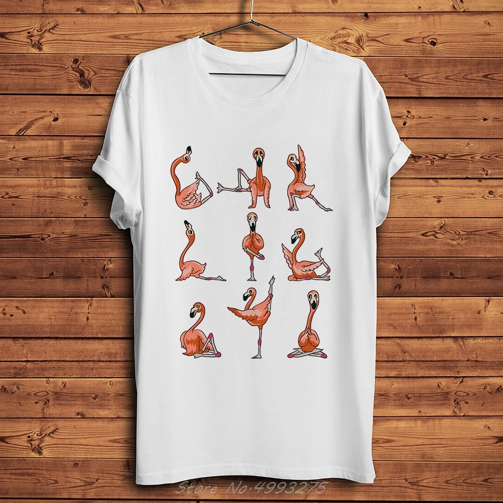 FLAMINGO YOGA Funny Anime T Shirt Men Summer New White Casual t-shirt O-neck Short Sleeve Streetwear Tshirt Unisex | Мужская одежда