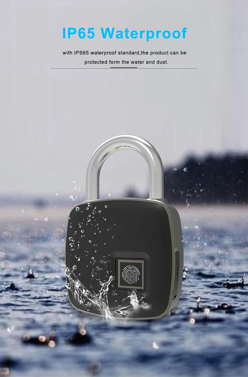 KINGWOOD смарт-замок с отпечатком пальца, без ключа, USB Перезаряжаемый дверной замок, Противоугонный замок для безопасности, замок для двери, чехол для багажа, чип-замок