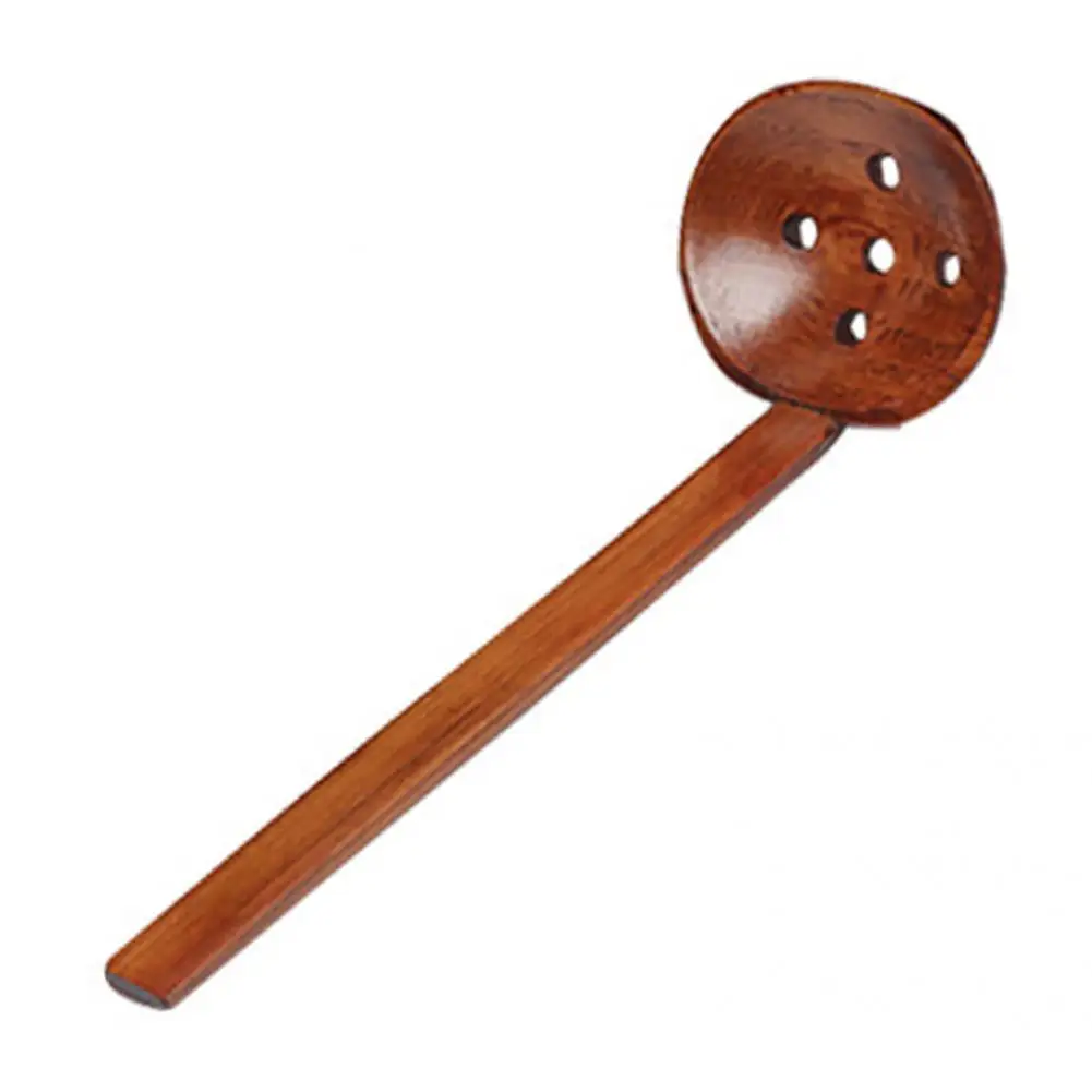 Useful Wooden Spoon Handle Kitchen Ladle Safe Anti-deform Bamboo Kitchen Tool Scoop Cooking Utensil Tool for Household