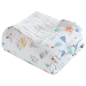 

Children's Gauze Quilt Blanket Plain Weave Baby Blanket Baby Cotton Bath Towel Super Soft and Breathable 43 x 43 inch