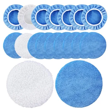

5 To 6 Inches Microfiber Polishing Pad for Car Polisher Bonnet 18 Packs