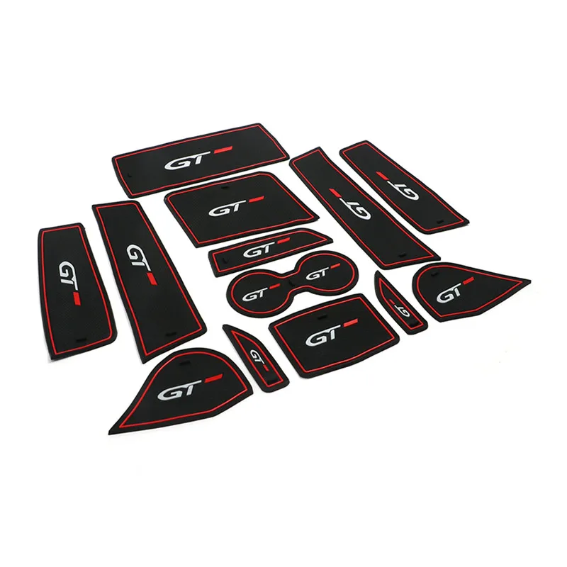 For Peugeot 5008 3008 GT 2016 2017 2018 Car Door Gate Slot Pad Groove Rubber Mug Cup Mat Non-slip Interior Accessories 13pcs/set For Peugeot 5008 3008 GT 2016 2017 2018 Car Door Gate Slot Pad Groove Rubber Mug Cup Mat Non-slip Interior Accessories 13pcs/set