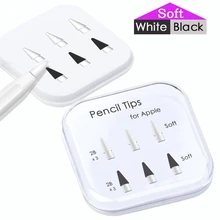 

Peilinc Pencil Tips for Apple Pencil 1st / 2nd Generation, 2B Soft Double-Layered iPad Pencil Tip, White & Black Stylus Nib