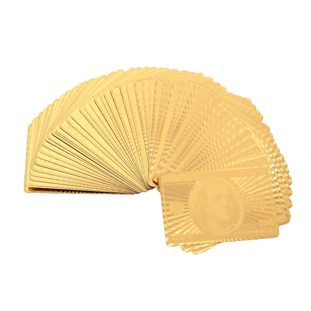 54PCS/Set Gold Foil Playing Card Golden/Gray Games Collection Party Luxury Poker Gold Economic 24K Board Gift Playing Card