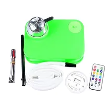 Арабский набор кальянов с светодиодный портативной квадратной коробкой, акриловый кальян включает чашу для кальяна, красочную силиконовую трубу