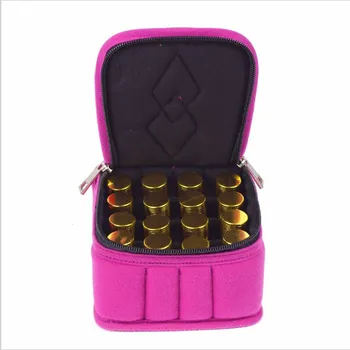 

16 Lattices Cosmetic Bags 5/10 /15ML Essential Oils Bag Zipper Oil Carrying Case Cosmetic Storage Box Make Up Bags