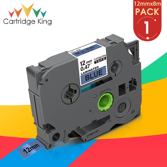 31 Colors for Brother TZ 231 221 211 241 251 FX231 Laminated Tape TZ231 TZ-White-Label Compatible for Brother Ptouch Label Maker Black on Blue