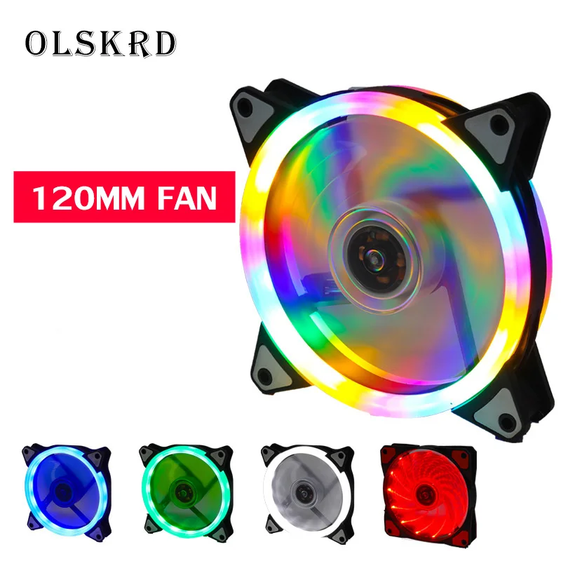 Olskrd светодиодный чехол Вентилятор 120 мм Компьютер ПК охлаждения RGB светильник
