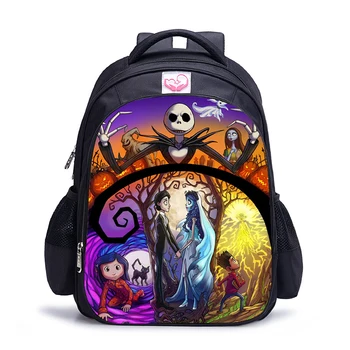 

16 Inch The Nightmare Before Christmas Backpack for Girls Boys Book Bag Children School Orthopedic Backpacks Mochila Travel Bag