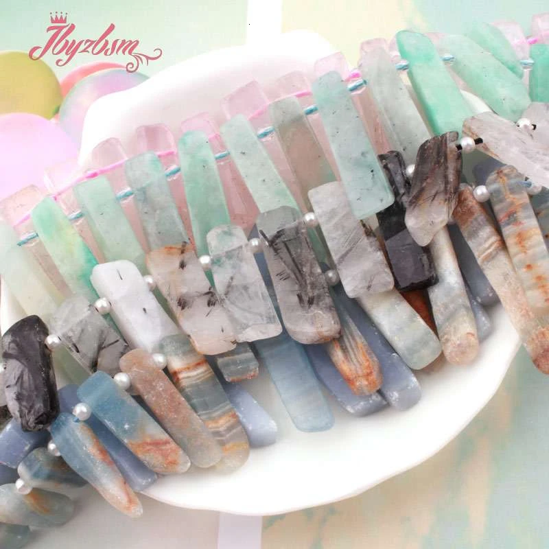 5x15-7x35mm Irregular Opal,Quartz,Agates Loose Natural Stone Beads For Jewelry Making DIY Necklace Bracelet Earring Strand 15