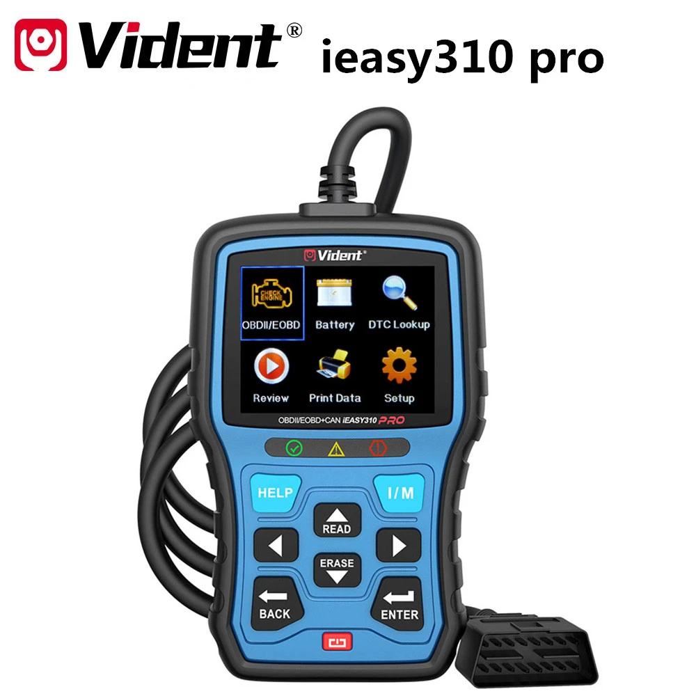 best car battery tester Vident iEasy310 Pro ODB2 Scanner Support Engine light/Reset monitor/Read enhanced data (Blue) coolant temperature gauges