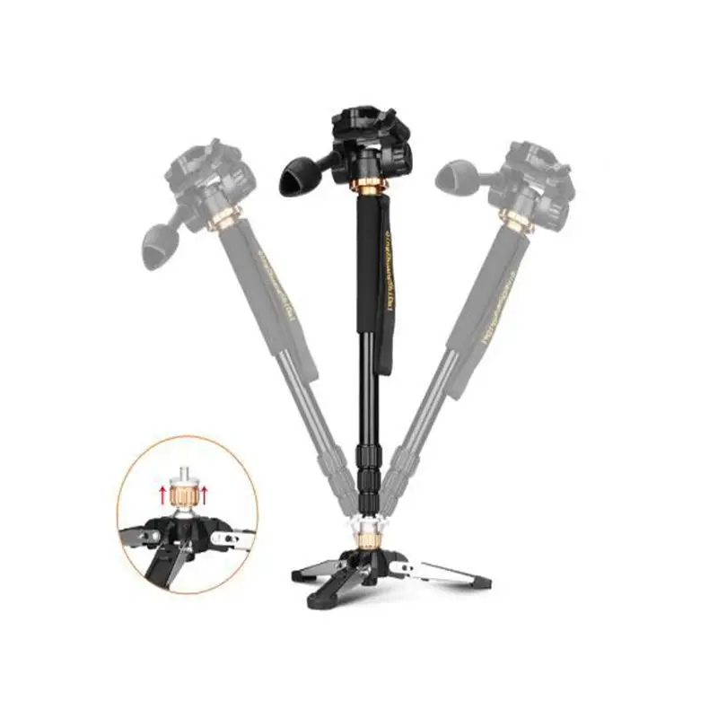 

QingZhuang Camera Portable Professional DSLR Q168 Aluminum Monopod Tripod &monopod Stand Base with head for Sony Nikon