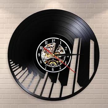 

Sound Wave Piano Keyboard Wall Art Wall Clock Pianist Vinyl Record Wall Clock Musical Home Decor Classical Music Lovers Gift