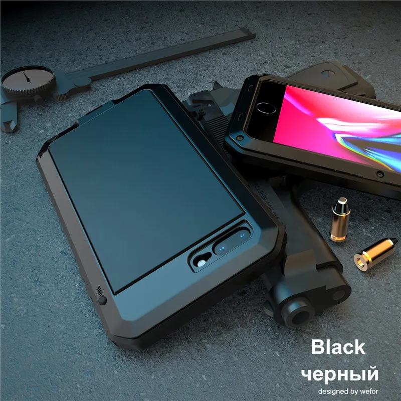 360-Degree Shockproof Metal Armor Phone Case with Aluminum Bumper Cover