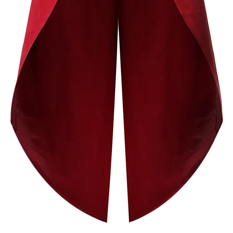 Винтажный жилет в готическом стиле стимпанк, мужской жилет, брендовый красный приталенный жилет без рукавов, мужской жилет для Хэллоуина, косплей костюм для мужчин